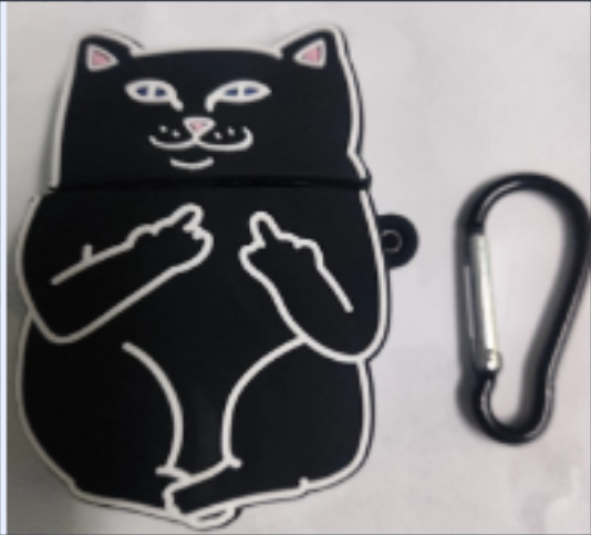 Funny Cat Ear Silicone AirPods Case – AirPods 1 & 2 AirPods Silicone Case Axl New Black