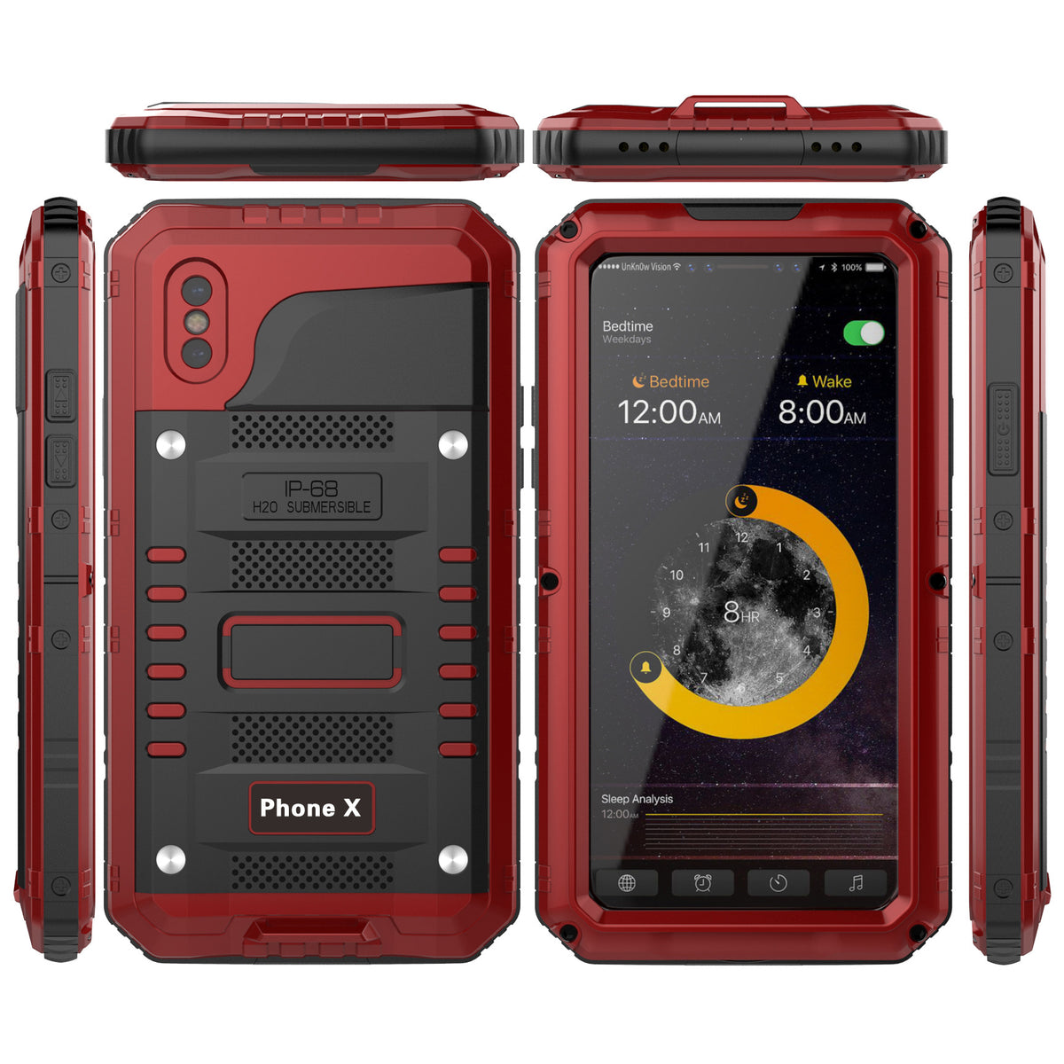 Metal Protective Case for iPhone 6S, 7, X (Full Cover) Axl Red iphone7 8 plus