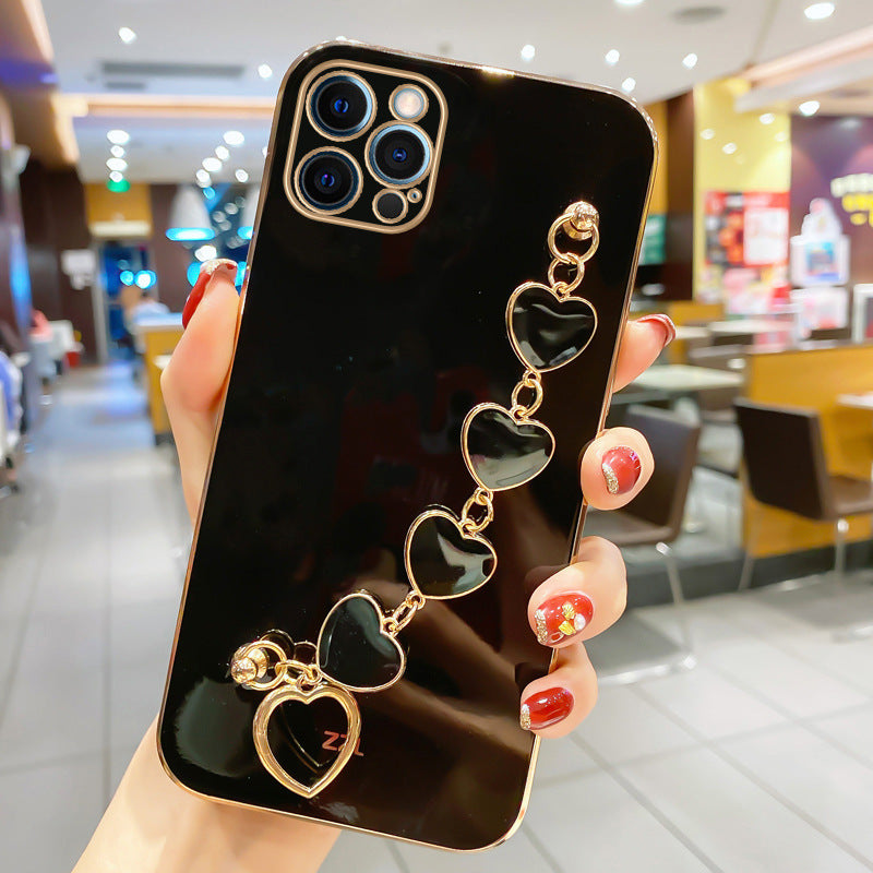 iPhone 15 Pro Max Rhinestone Bracelet Silicone Case – 6D Design