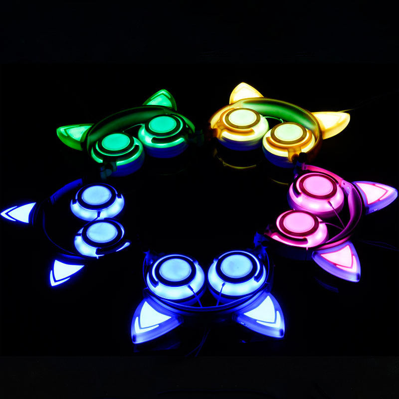 Cat Ear Headphones with LED Glow & Foldable Design | Axl LED Cat Ear Headphones Axl