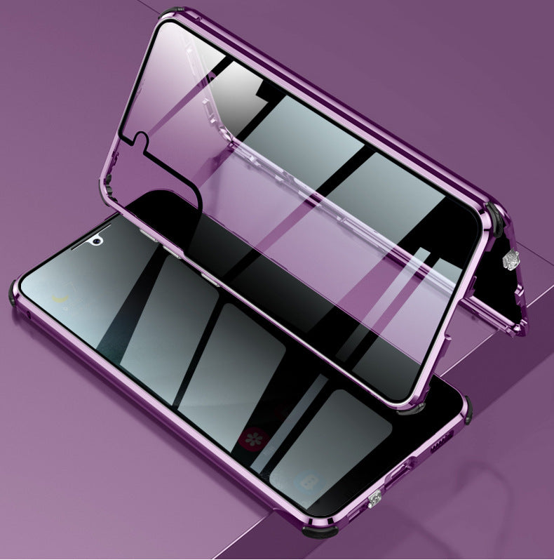 Metal Shield Dual-Sided Glass Case for Samsung S21/S23 Axl Purple / S21 Ultra