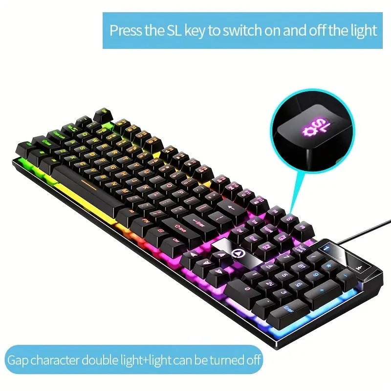 Axl USB Wired Mechanical Feel Gaming Keyboard 104 Keys RGB Gaming Keyboard Axl