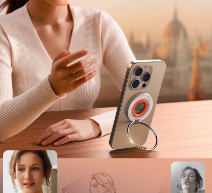 Magnetic Phone Ring Stand – Zinc Alloy & Silicone Grip Phone Ring Stand Axl