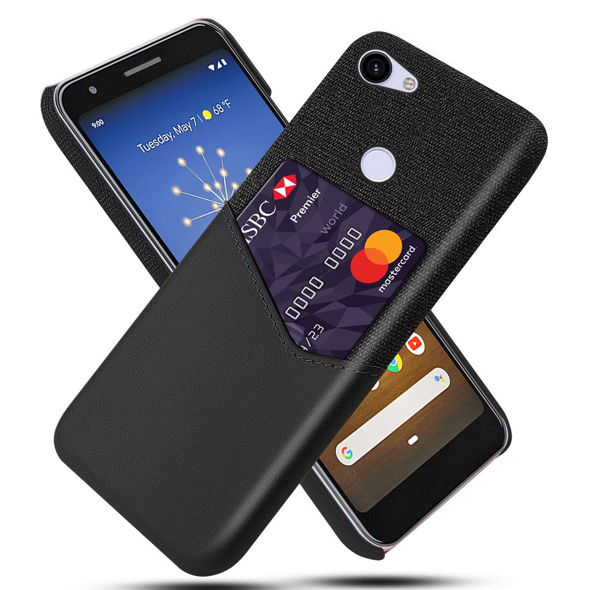 Google Pixel 3a XL Phone Case with Card Slot Axl Black Pixel 4