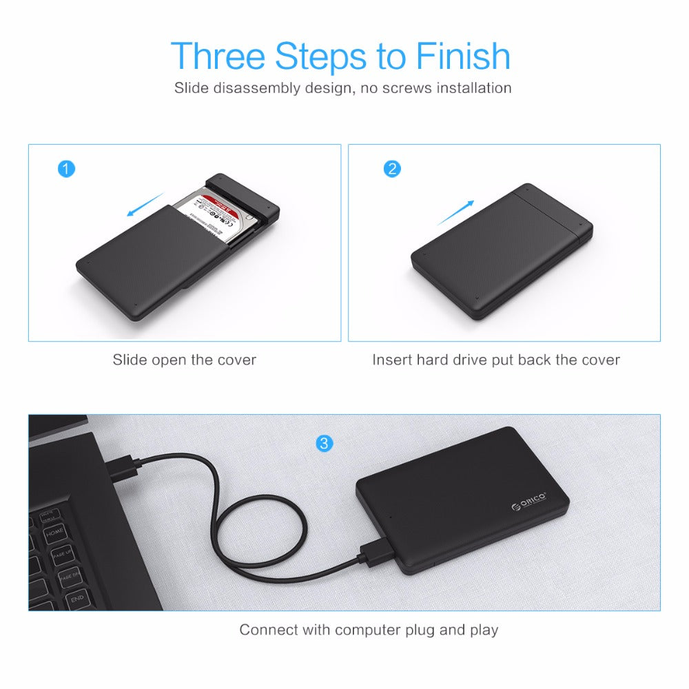 ORICO 2577U3 USB 3.0 2.5-Inch SATA SSD Enclosure Axl