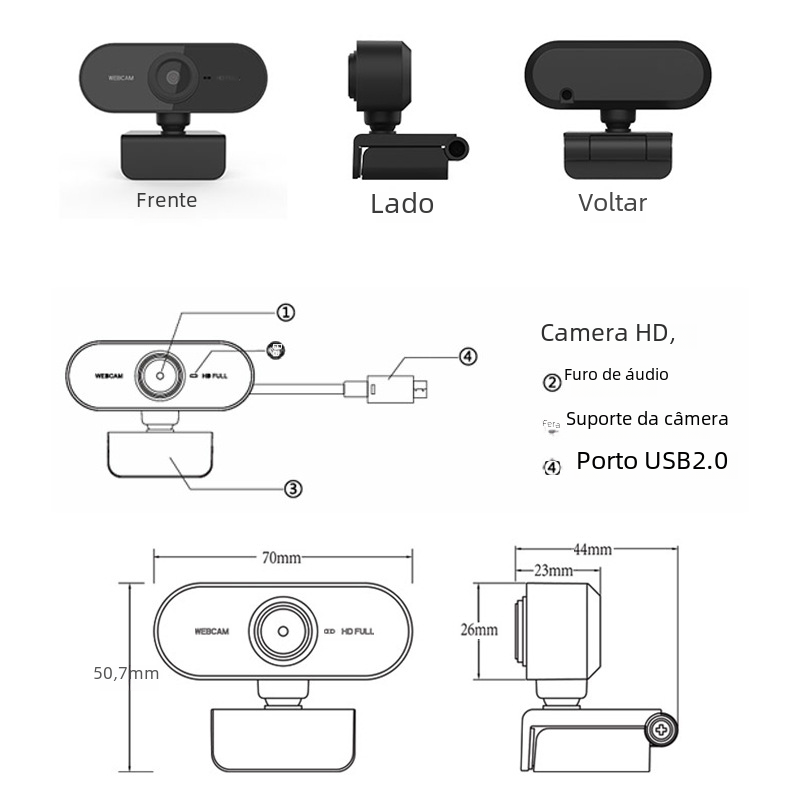 2K HD USB Webcam for Online Meetings and Streaming Axl