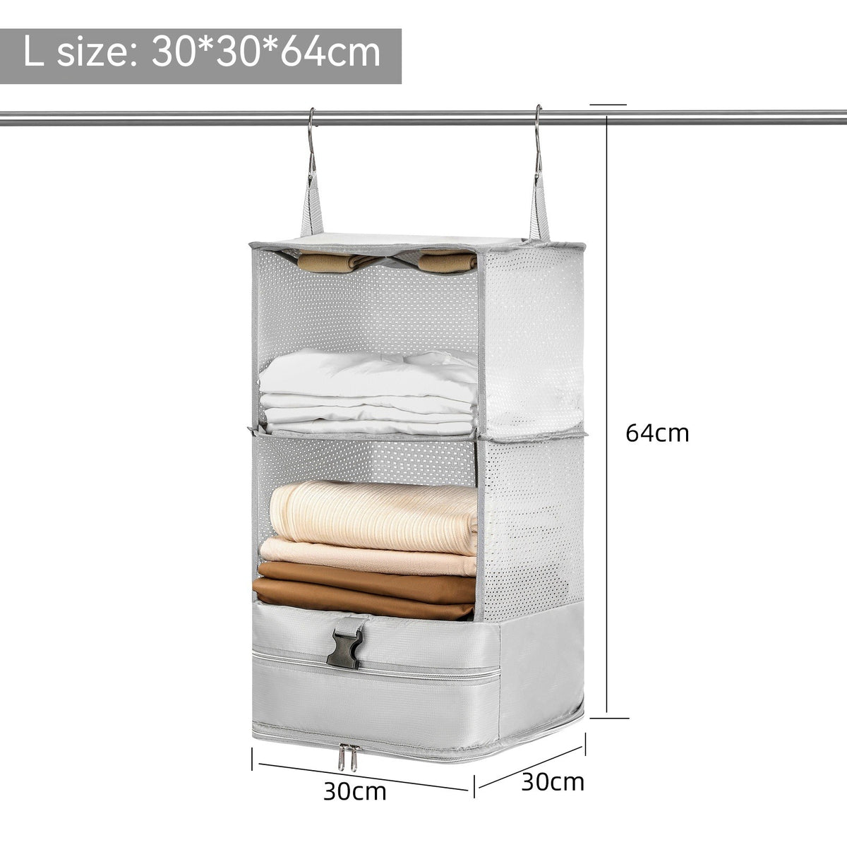 Outdoor Travel Hanging Storage Bag Axl Silver Gray L