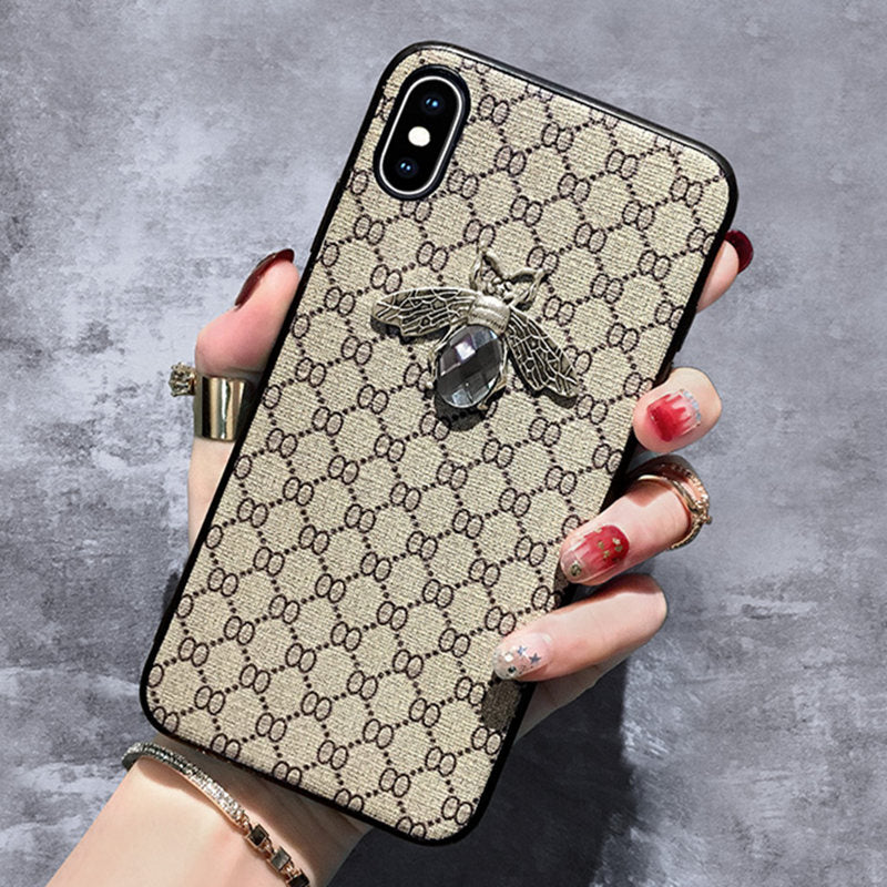 Bee Rhinestone Diamond iPhone Case – Glam TPU+PC Cover