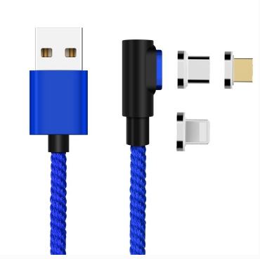 3-in-1 Magnetic Charging Cable – USB, Micro USB & Type-C Magnetic Charging Cable Axl Blue 5A 1m line