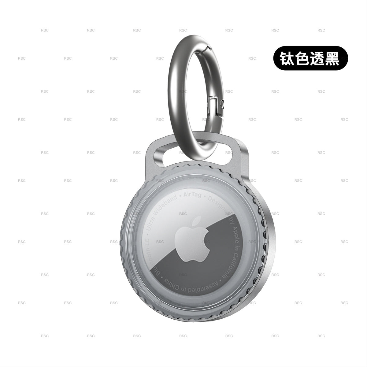 AirTag Metal Protective Case with Keychain and Waterproof Axl Transparent Black / airtag aluminum alloy protective shell