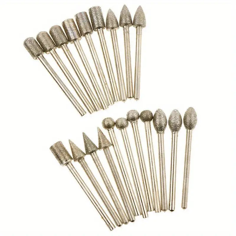 20PC Diamond Grinding Heads for Jade Carving and Sanding Axl