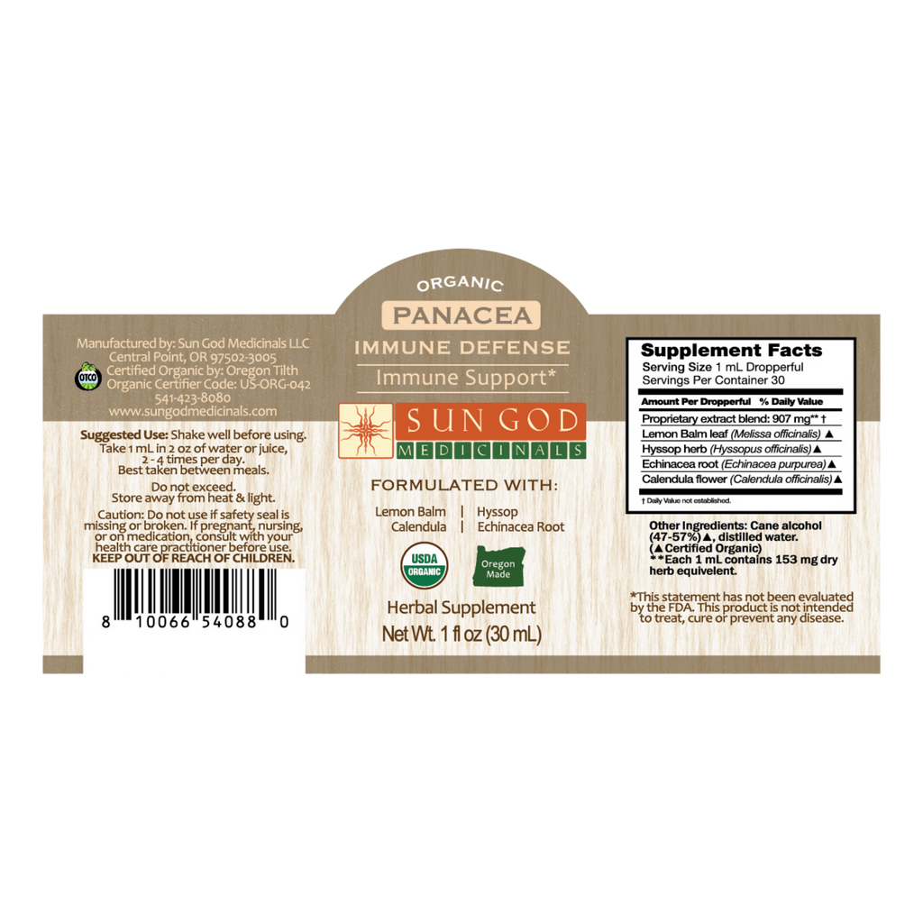 Panacea Immune Defense Herbal Tincture Axl