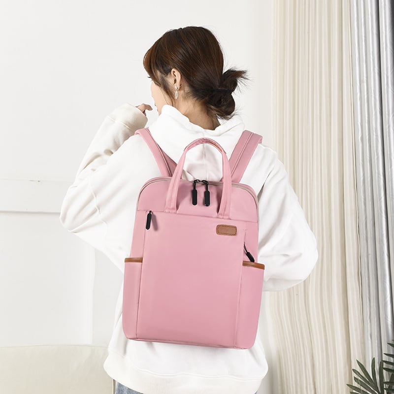 Korean 15.6-Inch Waterproof Business Backpack for Men/Women Axl Pink