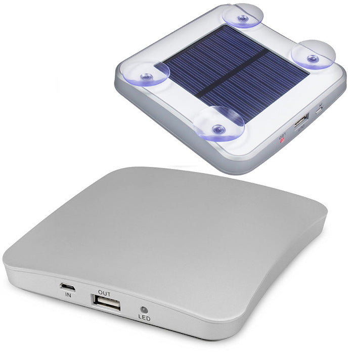 Solar-Powered Suction Cup Portable Charger (Power Bank) Axl Silver 5200MAh