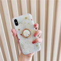 Geometric Gold Foil Triangle Phone Case Ring Axl Brown / iphone 12pro/12