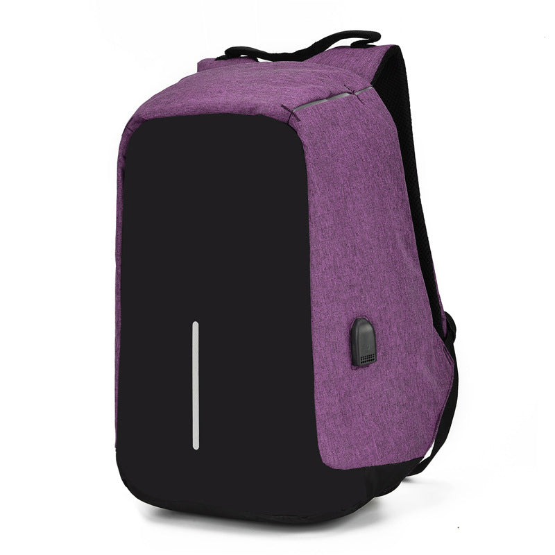 Fashion Anti-Theft Multi-Function USB Backpack for Men Axl Purple 15 inches