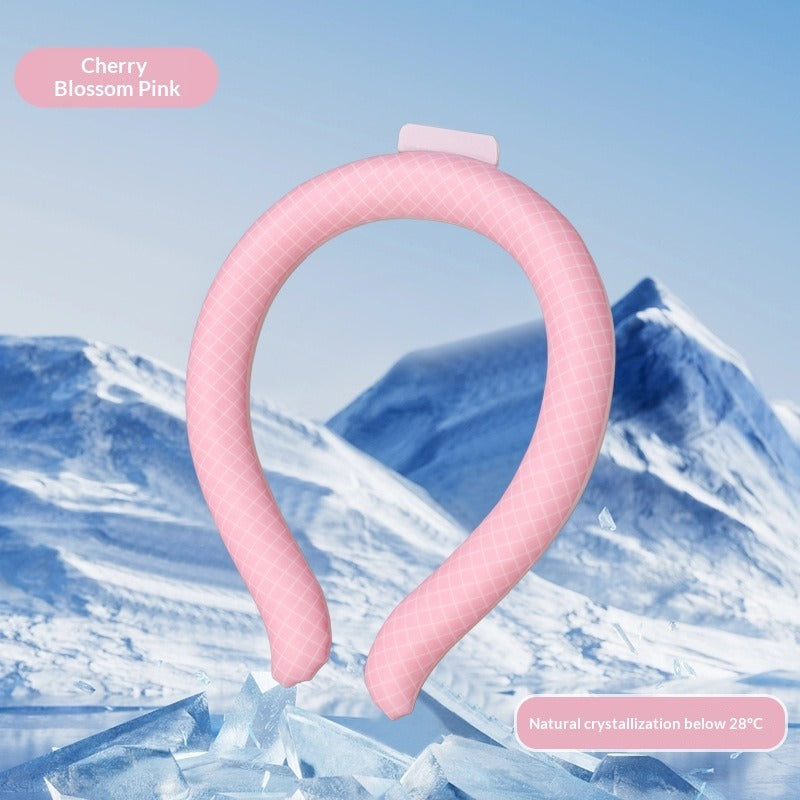 Portable Neck-Hanging Cooling Ice Ring PCM Axl Pink Plaid Universal
