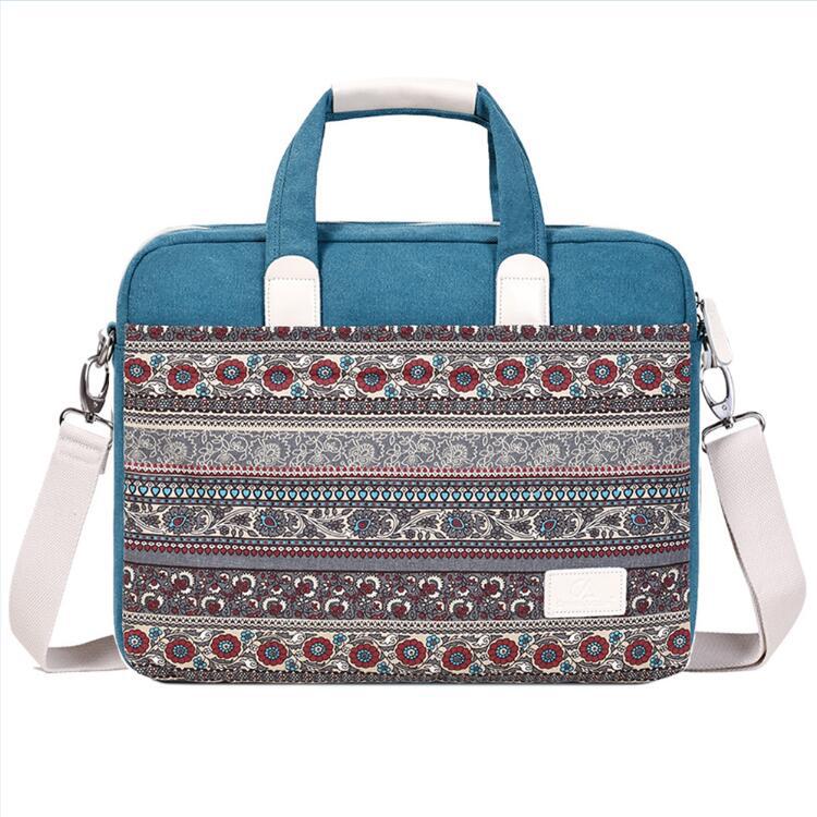 Ethnic Canvas Laptop Bag 13" & 15" | Durable Washed Canvas Canvas Laptop Bag Axl Blue 13inch