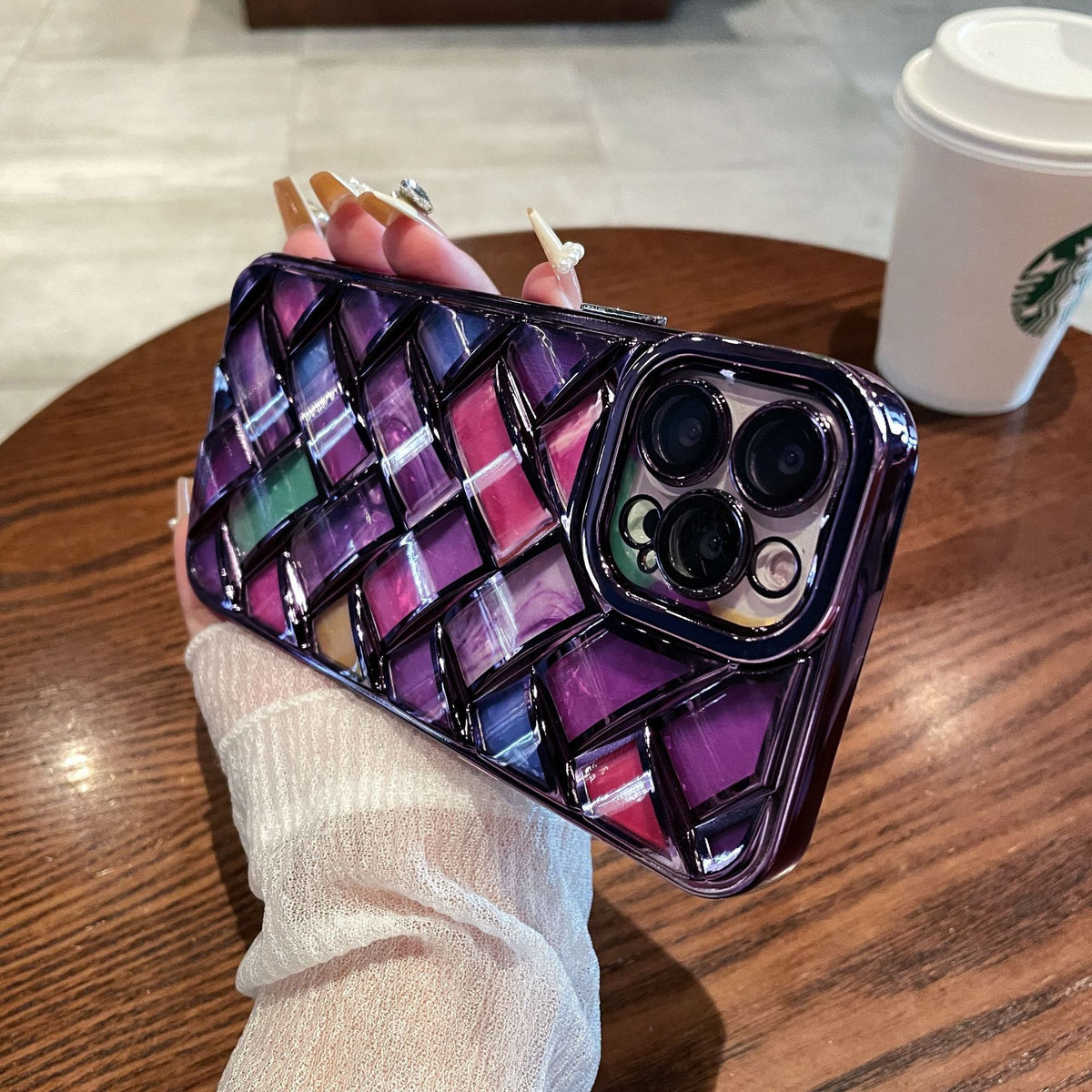 Electroplated Woven iPhone Case – TPU Color Shell Cover