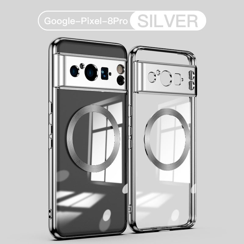 Magnetic Transparent Case for Google Pixel 7a – Shockproof Phone Case Axl Silver / 7A Pixel