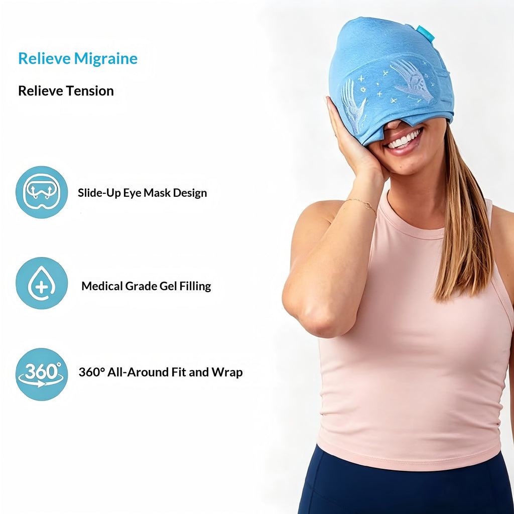 Solid Gel Cold & Hot Compress Cap Axl Sky Blue 22X17CM