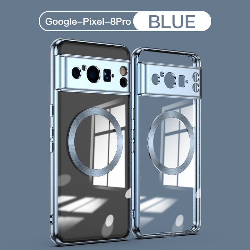 Magnetic Transparent Case for Google Pixel 7a – Shockproof Phone Case Axl Blue / Pixel8Pro