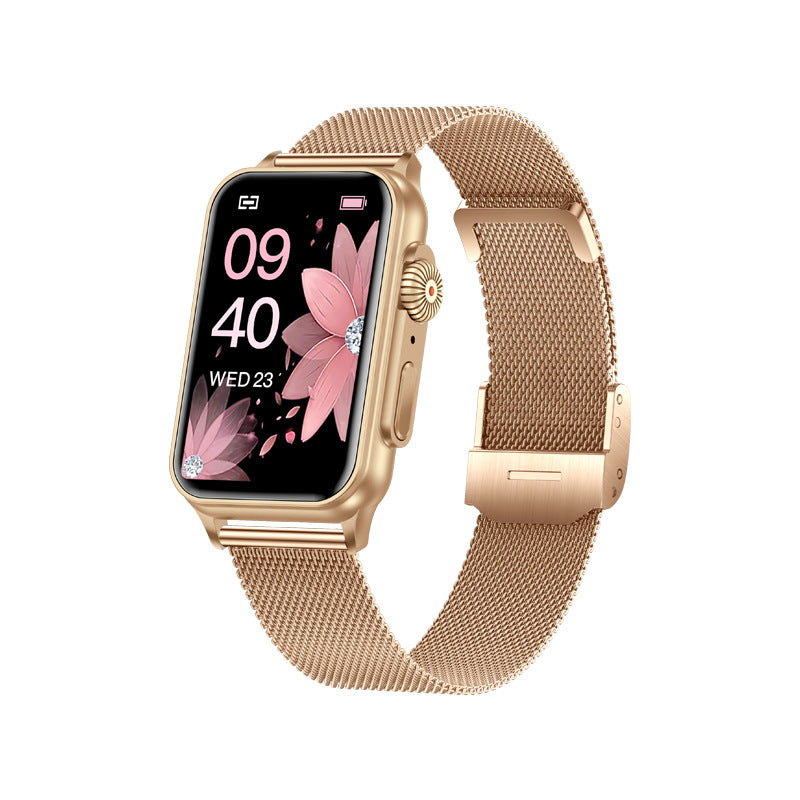 H23 Smartwatch with 1.57" Screen and Heart Rate Monitor Axl Rose gold steel English version