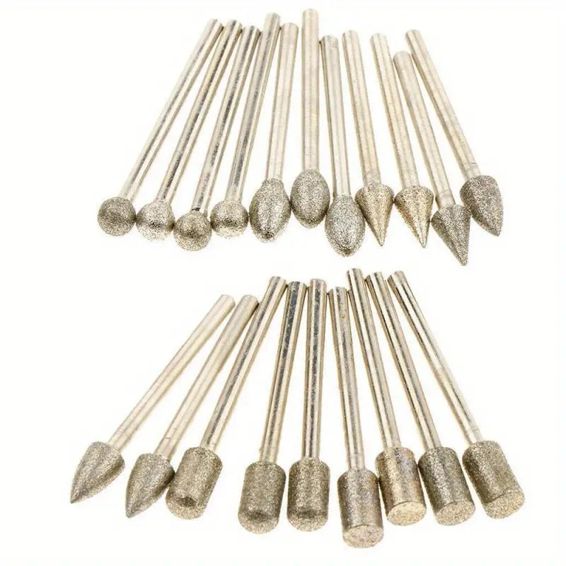 20PC Diamond Grinding Heads for Jade Carving and Sanding Axl