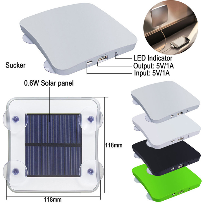 Solar-Powered Suction Cup Portable Charger (Power Bank) Axl