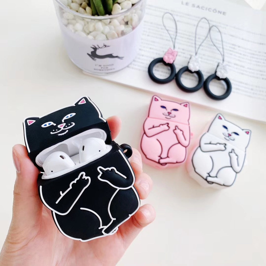 Funny Cat Ear Silicone AirPods Case – AirPods 1 & 2 AirPods Silicone Case Axl