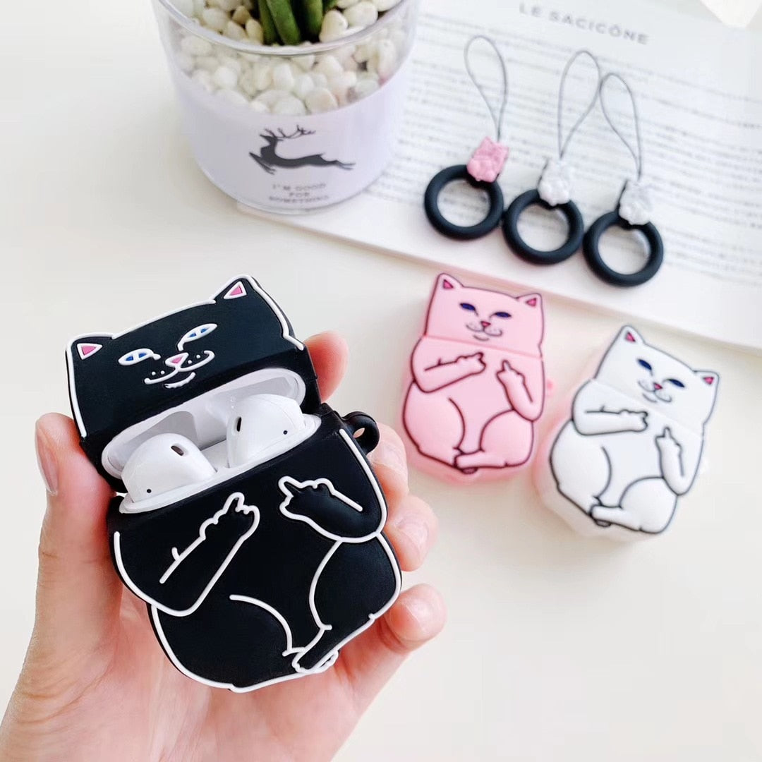 Funny Cat Ear Silicone AirPods Case – AirPods 1 & 2 AirPods Silicone Case Axl