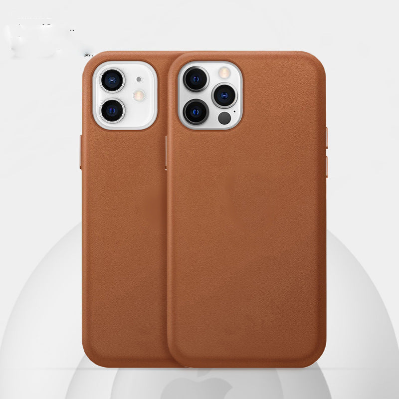 Magnetic Leather Protective Case for Phone 12 Axl Brown 12 12 PRO