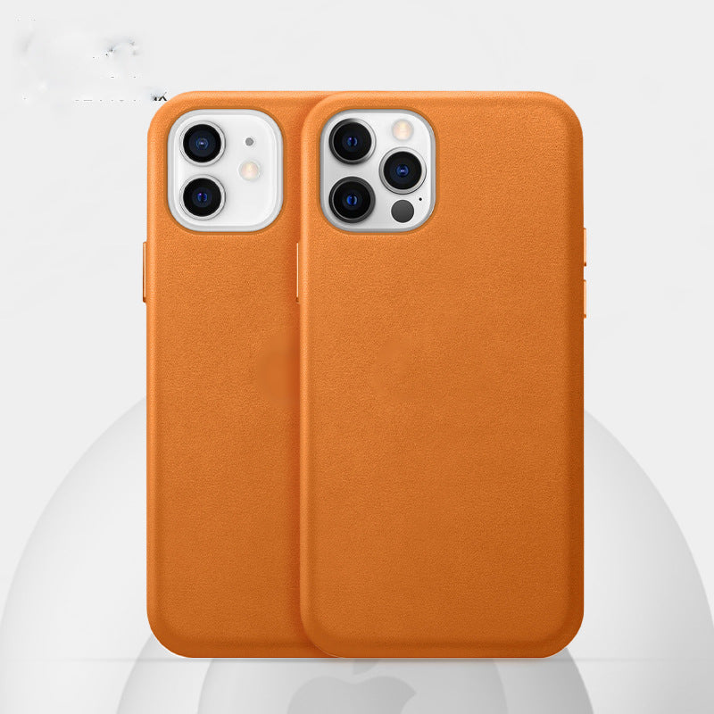 Magnetic Leather Protective Case for Phone 12 Axl Yellow 12mini