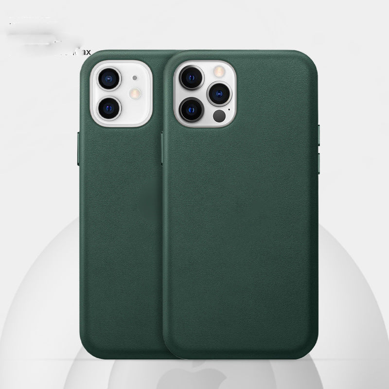 Magnetic Leather Protective Case for Phone 12 Axl Green 12 Pro Max
