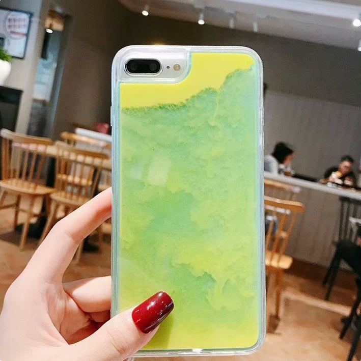 Fluorescent Liquid Quicksand Phone Case – TPU & PC Cover Liquid Quicksand Phone Case Axl Yellow / Iphone12pro Max