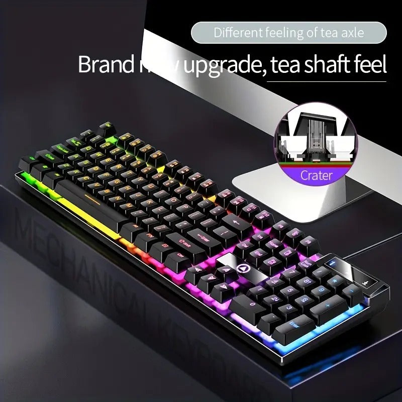 Axl USB Wired Mechanical Feel Gaming Keyboard 104 Keys RGB Gaming Keyboard Axl