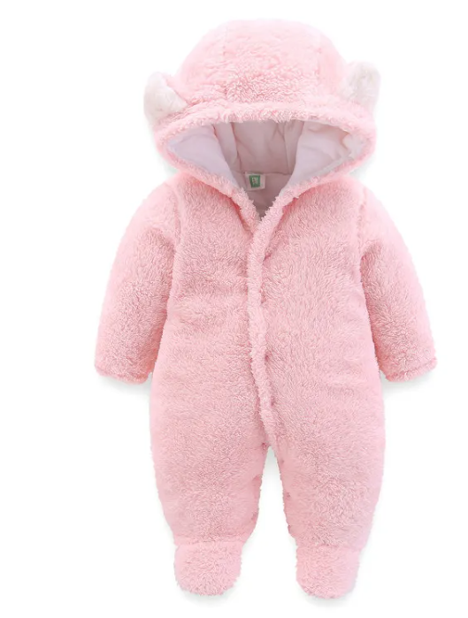 Winter Baby Jumpsuit Newborn Warm Thick Baby Romper Axl Pink 73 CM