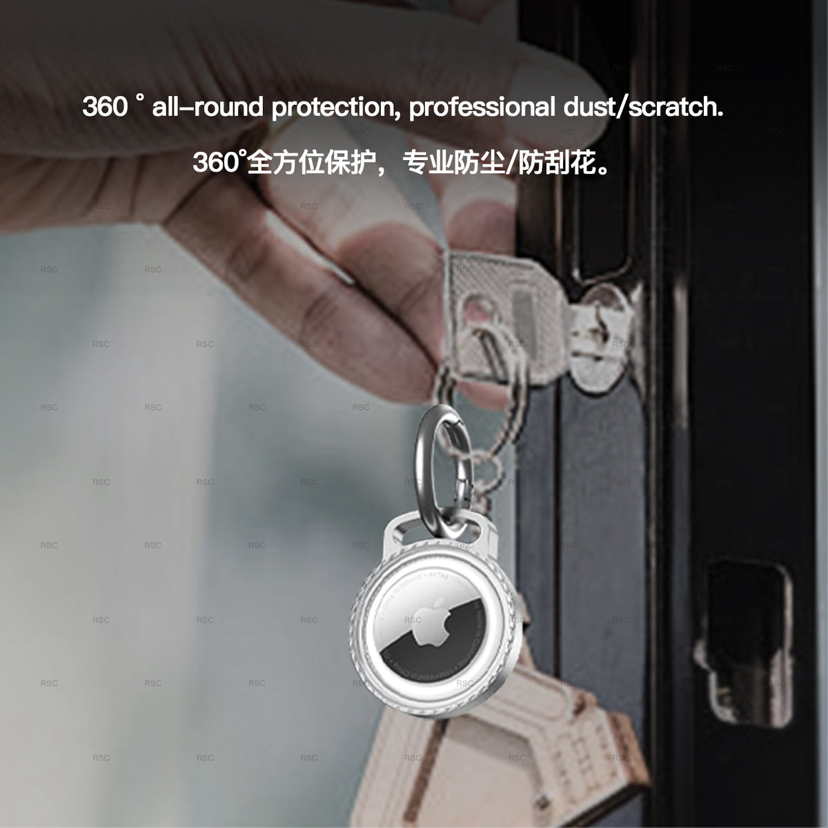 AirTag Metal Protective Case with Keychain and Waterproof Axl