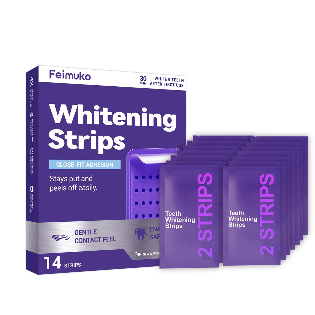 Purple Whitening Stain-Removing Tooth Strips Axl