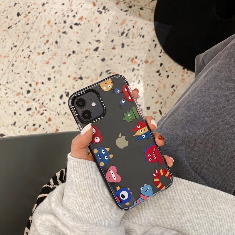 Transparent Cartoon Little Monster Phone Case Axl Black / Iphone12pro Max