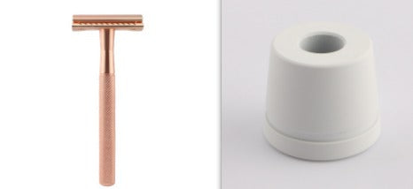 Diamond Pattern Manual Safety Razor Axl Rose Gold set Set