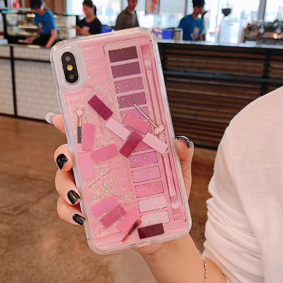 Fashion Liquid Eyeshadow Palette Phone Case for iPhone 11 Axl Pink 7plus