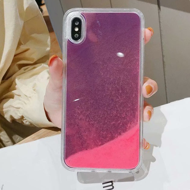 Fluorescent Liquid Quicksand Phone Case – TPU & PC Cover